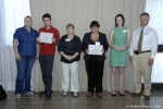 2009 Career Scholarship sponsors and winners: Karin Muller - Luca Guidoni; Trish Beckman - Federica Ercolani; Women in Corporate Aviation - Rachel Gibson