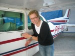 Karen and the aircraft she soloed in